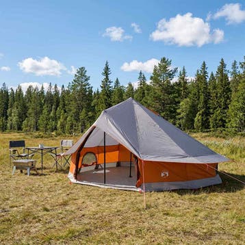 vidaXL Tipi Tent 20-persoons Grijs en Oranje Polyester en, Verzenden