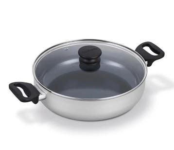 Brabantia Indu+ hapjespan 28cm | Retourdeal 40% korting, Huis en Inrichting, Keuken | Potten en Pannen, Verzenden, Nieuw
