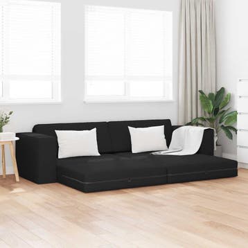 vidaXL Slaapbank / zetel Zwart 245 x 78 x 77 cm Stof, Huis en Inrichting, Zetels | Zetels, Verzenden, Nieuw
