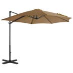 vidaXL Parasol met draagbare voet taupe, Verzenden, Nieuw