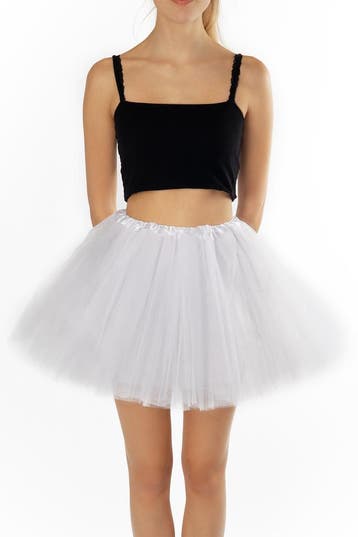 KIMU® Tutu Wit Tule Rokje M L 164 170 176 Witte Petticoat Ro, Ophalen of Verzenden, Nieuw