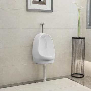 vidaXL Wandurinoir met spoelklep keramiek wit, Verzenden, Nieuw