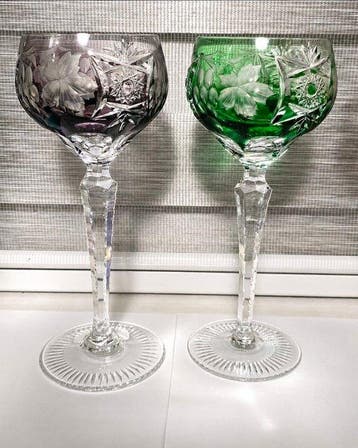 Nachtmann - Wijnglas - druif - geslepen kristal - 6 grote, Antiek en Kunst