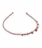 Haarband Diadeem 0,5cm – Facetkralen Gouddraad – Paars