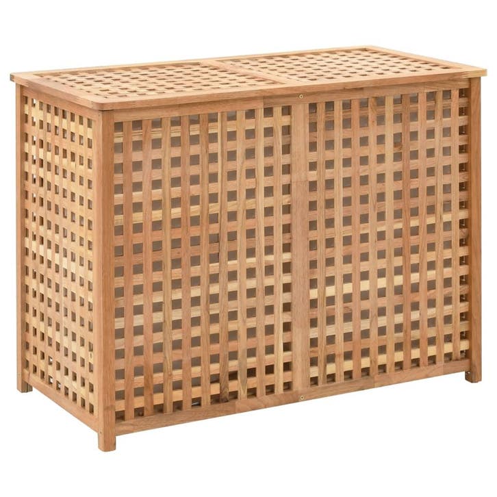 vidaXL Wasmand 87,5x46x67 massief walnotenhout, Maison & Meubles, Accessoires pour la Maison | Autre, Envoi