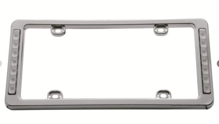 License Plate Frame, Plastic, Chrome, White LED Ligh, Autos : Pièces & Accessoires, Autres pièces automobiles, Enlèvement ou Envoi