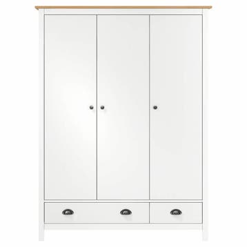 vidaXL Kledingkast Hill 3 deuren 127x50x170 cm massief, Verzenden, Nieuw
