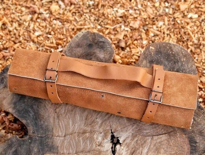 Keukenmes - Kitchen knife set - Staal, Hout, Leder -, Antiek en Kunst, Antiek | Keukengerei