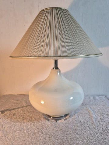Tafellamp - Glass Boll - Glas, Chroom, Staal, Textiel, Antiek en Kunst
