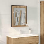 vidaXL Spiegel met plank artisanaal eikenkleurig 50 x 12 x, Verzenden, Nieuw