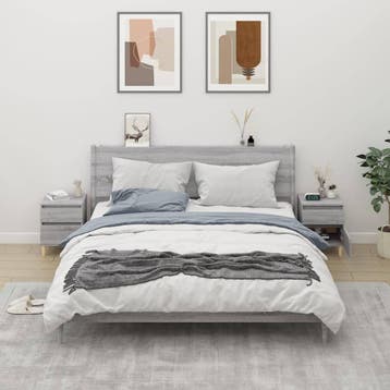 vidaXL Nachtkastjes 2 st 40x35x50 cm grijs sonoma, Verzenden