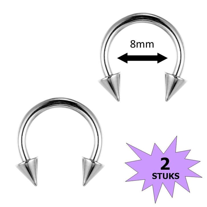 Fako Bijoux - Circular Barbell Piercing - Hoefijzer Spike -, Bijoux, Sacs & Beauté, Piercings, Envoi