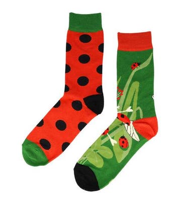 Sokken Katoen - Lieveheersbeestjes Print - Rood Groen - Maat, Kleding | Dames, Sokken en Kousen, Nieuw