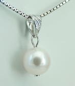 Zonder minimumprijs - Hanger - 18 karaat Witgoud Parel -