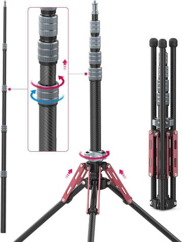 Carbon Fotostatief 194cm | Retour deal | Nu dumpprijs, Verzenden, Zo goed als nieuw, 175 cm of meer, Overige typen