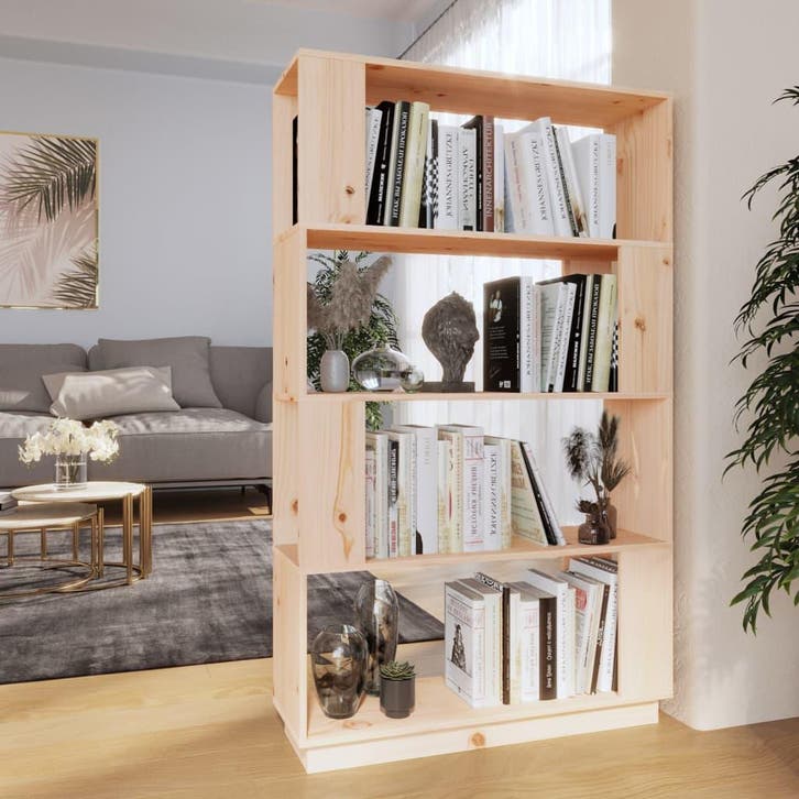 vidaXL Boekenkast/kamerscherm 80x25x132 cm massief, Maison & Meubles, Armoires | Bibliothèques, Envoi