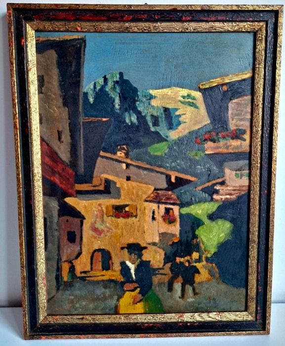 Alfons Walde - circle of - Sonntag in Tirol (Sunday in, Antiquités & Art, Art | Peinture | Classique