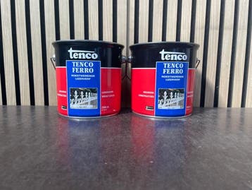 Veiling - 2x Tenco Ferro Roestwerende IJzerverf 2,5L – Wit, Doe-het-zelf en Bouw, Nieuw