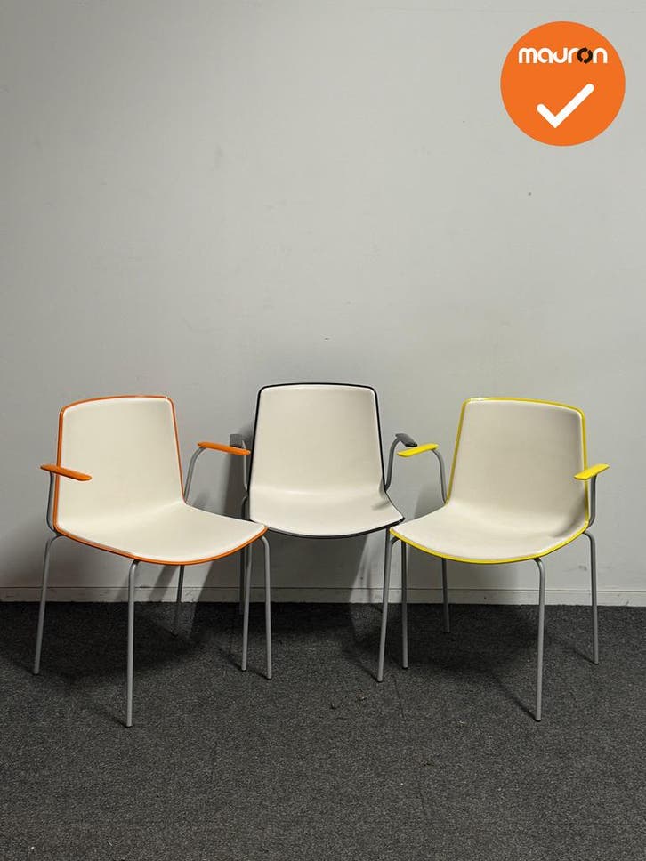 Kantinestoel Pedraili Tweet- Wit met gekleurde rand - Set va, Articles professionnels, Aménagement de Bureau & Magasin | Mobilier de bureau & Aménagement