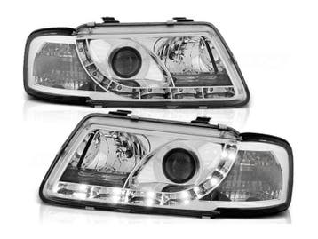 LED DRL koplamp units Chrome geschikt voor Audi A3 8L, Verzenden