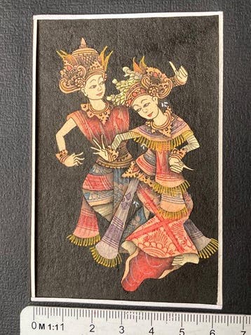 serie Balinese aquarellen - Papier - Indonesië - 20e eeuw, Antiek en Kunst