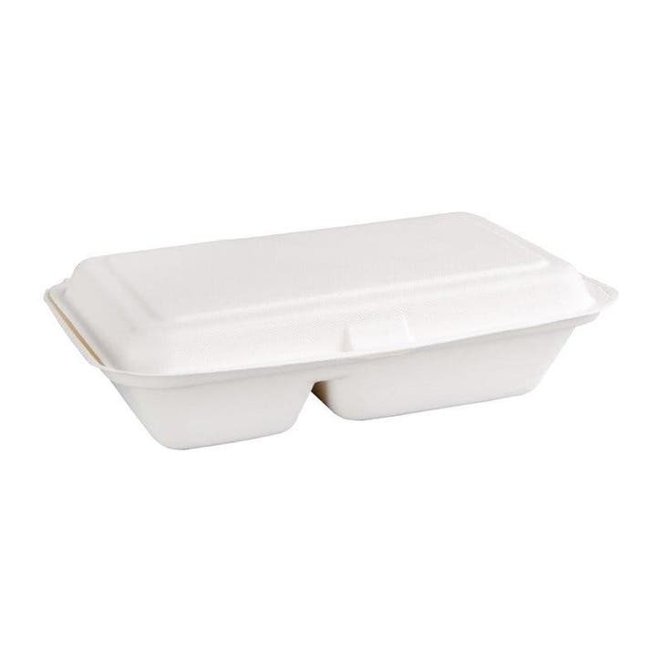 Maaltijddozen | 2 Compartimenten | Composteerbaar Bagasse |, Zakelijke goederen, Horeca | Keukenapparatuur, Nieuw in verpakking