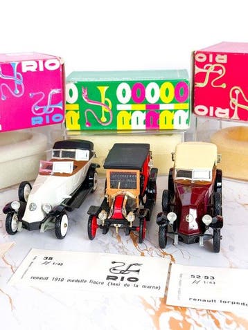 1:43 - Voiture miniature (3) - Collection of 3 vintage RIO