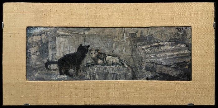 Scuola romana (c. 1960) - I Gatti di Largo Argentina, Antiek en Kunst, Kunst | Schilderijen | Klassiek