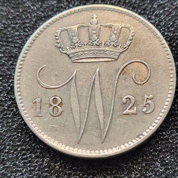 Nederland. Willem I. 25 Cent 1825 Utrecht (Zonder