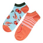 Sokken Enkelsokken Katoen – Gamba Krab Print – Oranje Blauw, Kleding | Dames, Nieuw