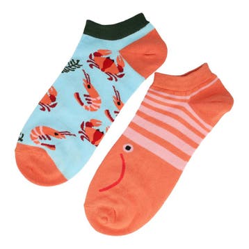 Sokken Enkelsokken Katoen – Gamba Krab Print – Oranje Blauw, Kleding | Dames, Nieuw