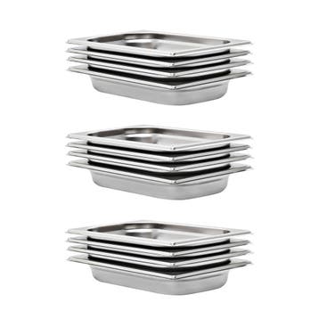 vidaXL Gastronormbakken 12 st GN 1/4 40 mm roestvrij staal, Antiek en Kunst, Verzenden