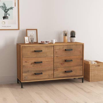 vidaXL Dressoir 110x35x70 cm massief grenenhout bruin, Huis en Inrichting, Verzenden, Nieuw