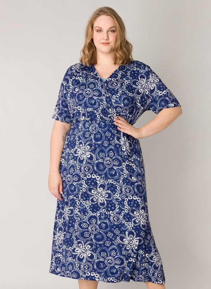 YESTA blauwe jurk cricle printX-0(44)Maat 42/44 (L), Kleding | Dames, Jurken, Overige kleuren, Nieuw, Maat 42/44 (L), Verzenden