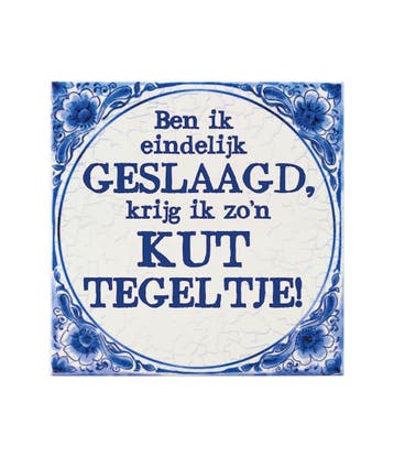 Delfts Blauw Tegel Geslaagd Kut 14,5cm, Verzenden
