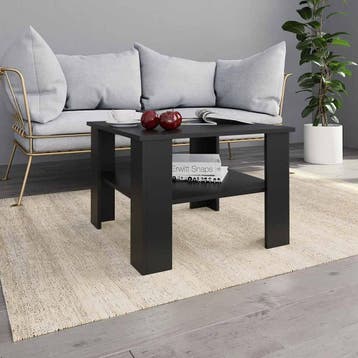 vidaXL Salontafel 60x60x42 cm bewerkt hout zwart, Verzenden