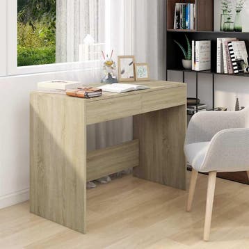 vidaXL Bureau 101x50x76,5 cm bewerkt hout sonoma, Huis en Inrichting, Verzenden, Nieuw