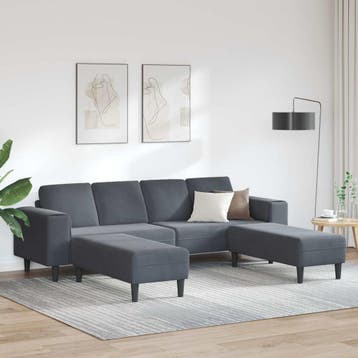 vidaXL Woonkamerbank / zetel 3 st Donkergrijs, Huis en Inrichting, Verzenden, Nieuw
