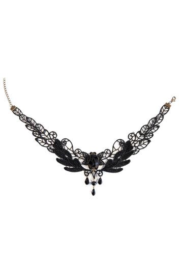 KIMU® Choker Zwart Kant Kraaltjes Kettinkjes 11 Kanten Zwart, Handtassen en Accessoires, Kettingen, Ophalen of Verzenden, Nieuw