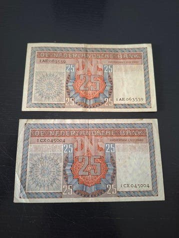 Nederland. - 2 x 25 Gulden - 1949 - Nvph 82 (Zonder