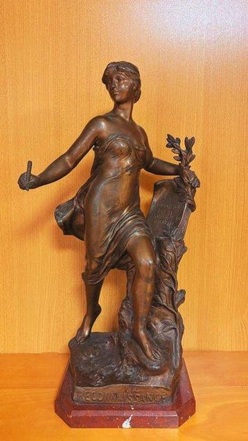 Eugène Marioton (1857-1933) - sculptuur, Reconnaissance - 56