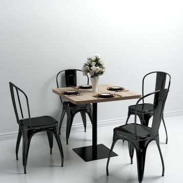vidaXL Bistrotafel vierkant 80x80x75 cm MDF en staal, Verzenden, Nieuw