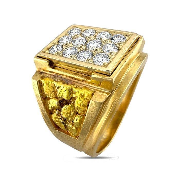 Ring - 14 karaat Geel goud, Roségoud, Exclusieve Vintage 14K, Handtassen en Accessoires, Ringen