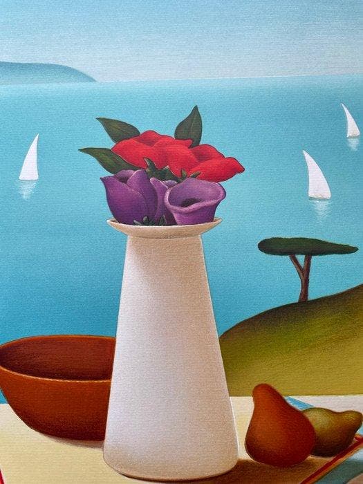 Roberto Masi (1940-2011) - Vaso di Anemoni, Antiquités & Art, Antiquités | Autres Antiquités