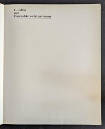 Hans Redeker en Adriaan Venema - Kees Maks 1876-1967 - 1976, Antiek en Kunst
