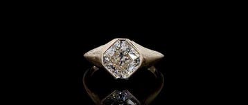 Ring - 14 karaat Geel goud - 3.10ct. tw. Diamant (Lab-grown), Nieuw