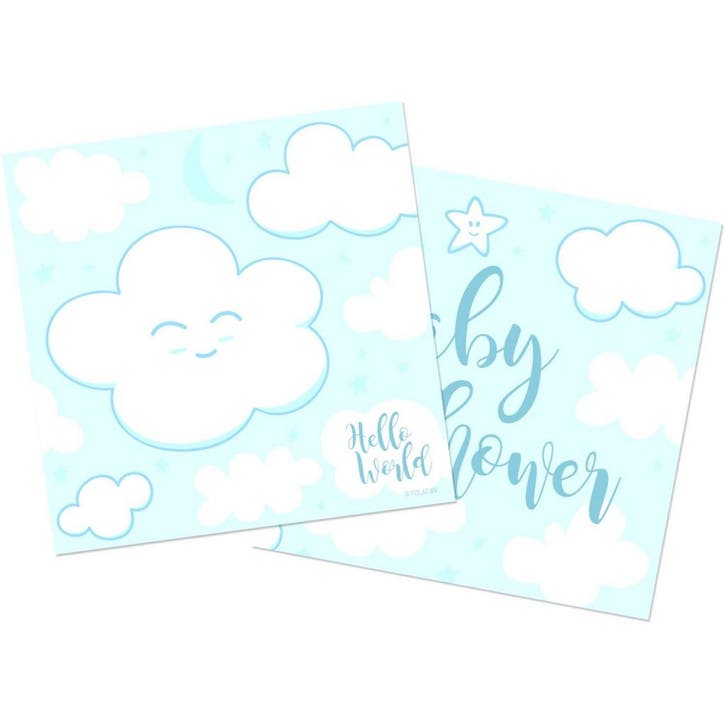 Babyshower Jongen Servetten 25cm 20st, Hobby & Loisirs créatifs, Articles de fête, Envoi