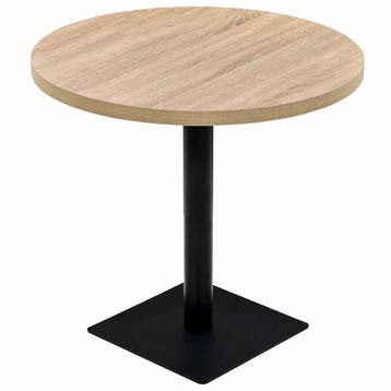 Eiken bistrotafel rond 80cm | Retour deal | Sla nu toe, Verzenden, Zo goed als nieuw, Rond, Overige materialen