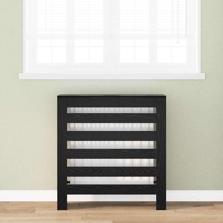 vidaXL Radiator Cover Zwart Eiken 78 x 20 x 82 cm Bewerkt, Bricolage & Construction, Chauffage & Radiateurs, Envoi