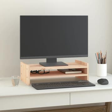 vidaXL Monitorstandaard 50x27x15 cm massief grenenhout, Verzenden